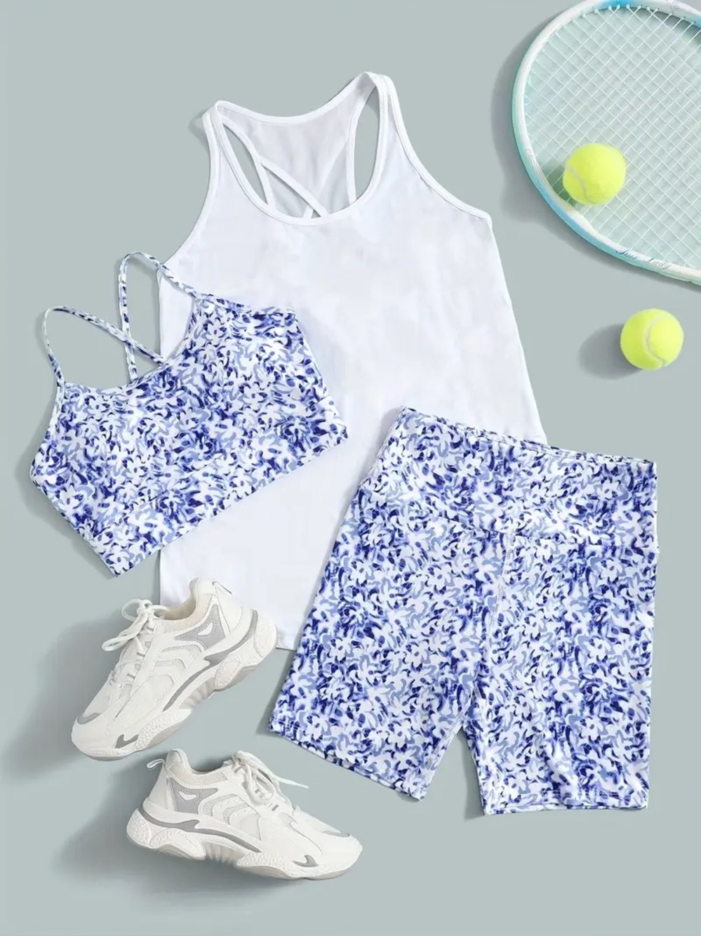 Matching Active Set - Blue and White